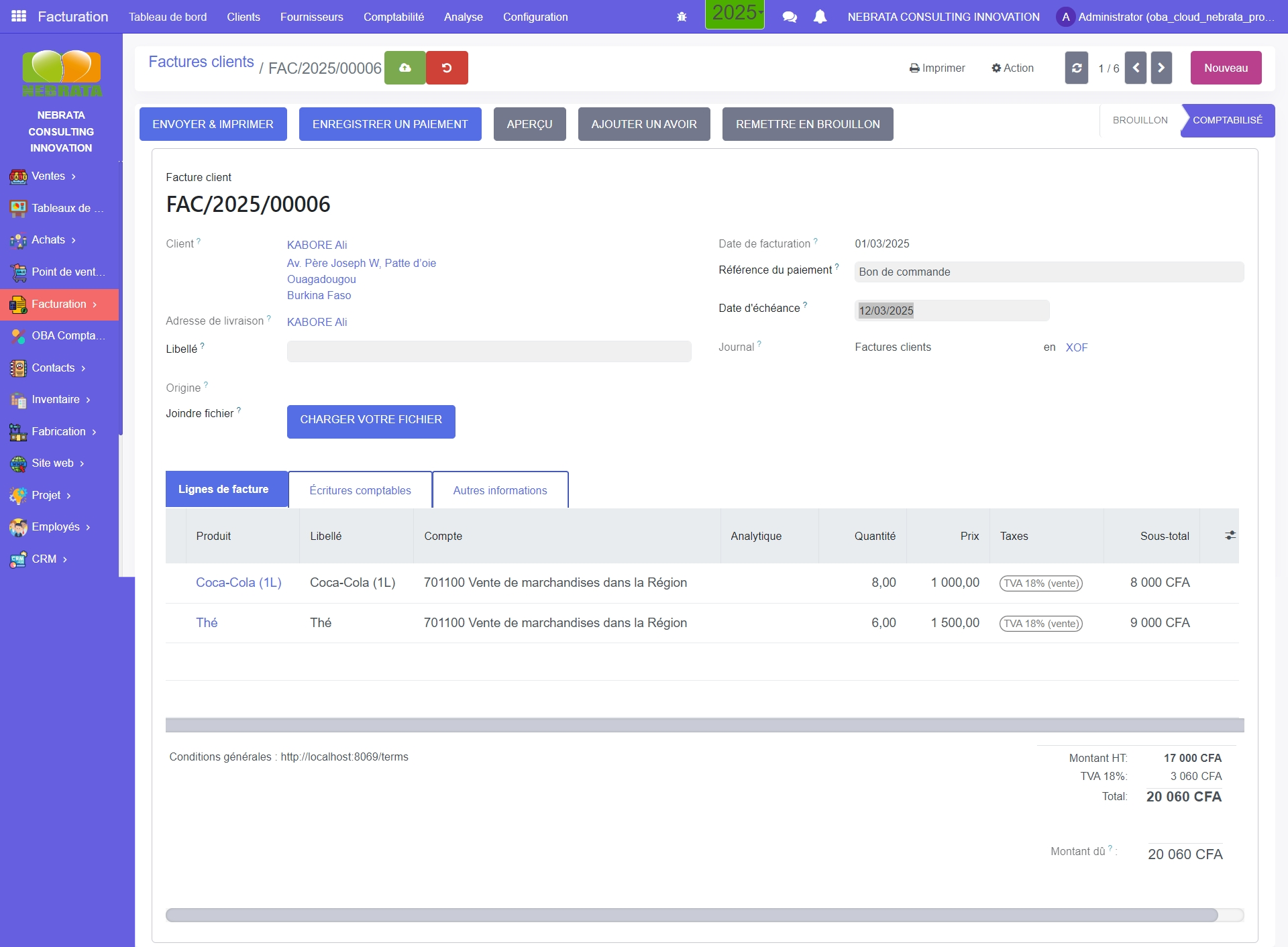Création de facture